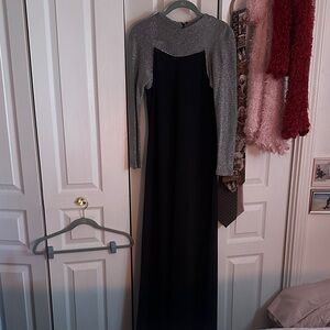 Elegant Black and Silver Evening Gown